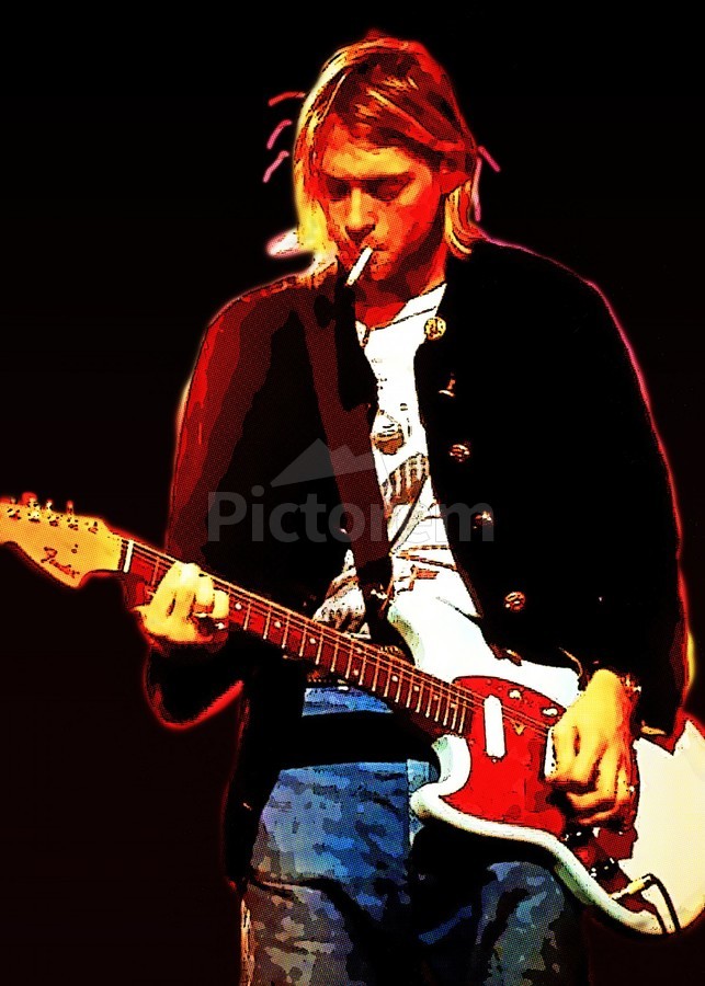 Nirvana Kurt Cobain live ポスター Amazon.com: Karen Mason Blair Kurt Cobain - Nirvana - red